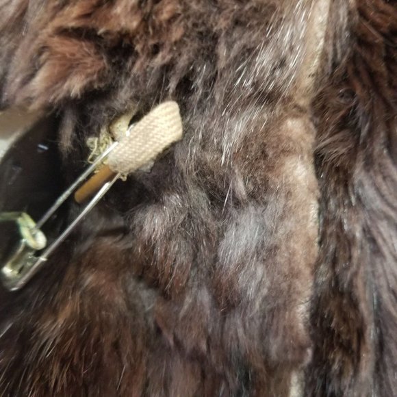 Brown M Fur Coat Pockets Cosplay Fashion Trench Woman Glam Starlet Luxury - Picture 7 of 14